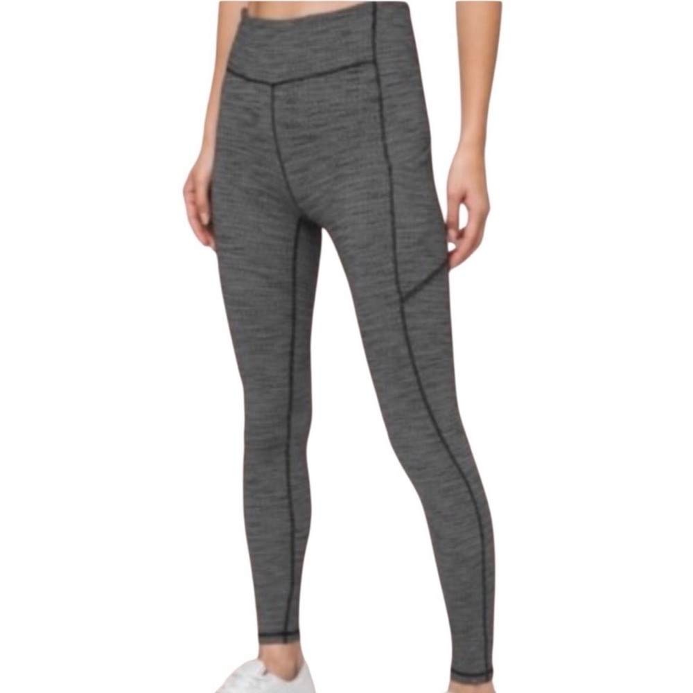 NWOT Lululemon Speed Up Tights- Grey - textured